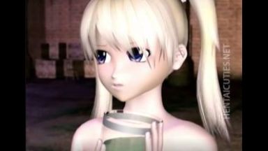 ［3Dエロアニメ］貧乳パイパン金髪美少女は何かのドリンクを飲まされたら苦しんだ後に淫乱になってしまってオナニーをし始めたぞいのthumbnail