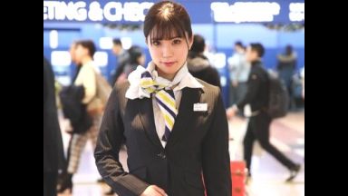 【マジックミラー】美人キャビンアテンダントに黒パンストモニターをお願い！美脚CAがぬるぬるローション電マ責めに痙攣アクメ！のthumbnail