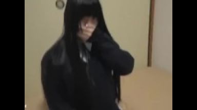 【援交JK】黒髪ロングヘア前髪パッツンJKがパパ活してる個人撮影素人ハメ撮りロリビッチJK貧乳かわいいのthumbnail