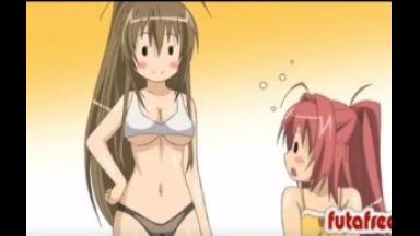 ［エロアニメ］ふたなりになった妹のギンギンに勃起したチンポを見てしまった姉は手コキするわフェラするわシックスナインするわのハシャギようのthumbnail