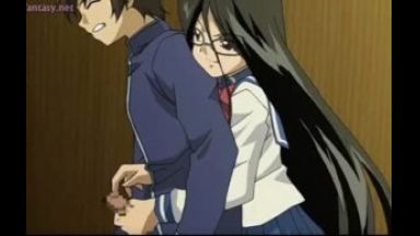 ［エロアニメ］インテリ風のめがねJKに挑発されてエッチしてしまうのかこの男…可愛い彼女がいるっていうのになあのthumbnail