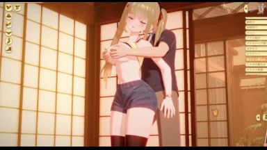 「3DCGエロゲー ハニカム」キャラメイクで金髪ツインテール巨乳美少女を作っておっぱい揉んだりフェラ…中出しSEXのthumbnail